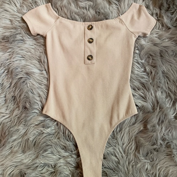 Tops - Cream button bodysuit